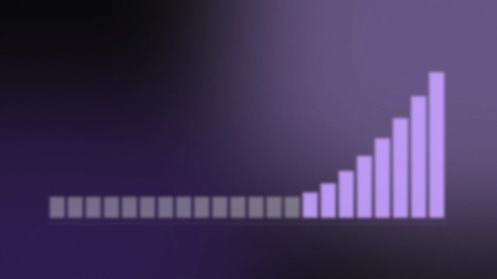 A flat run of low bars followed by a sharp rise, spend held back then released