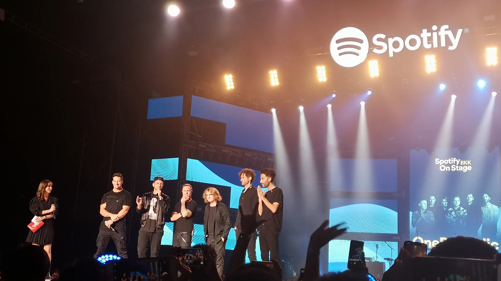 A Spotify On Stage show in Bangkok, the audience filming from the floor